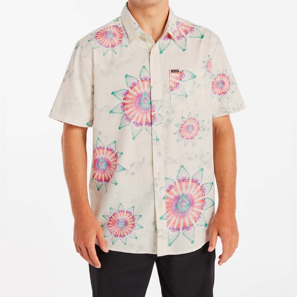 Volcom Men's Colorful Floral Button Down Shirt